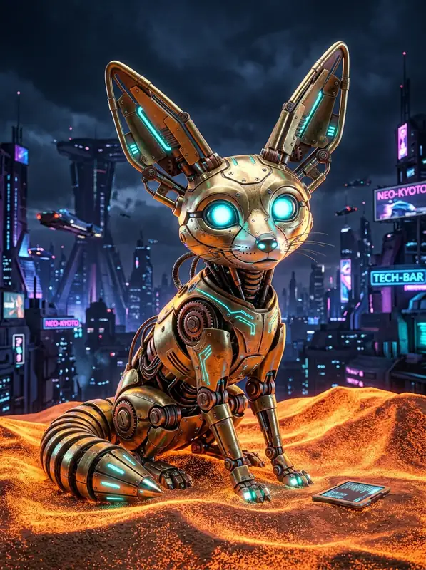 Ohm the robotic fennec fox