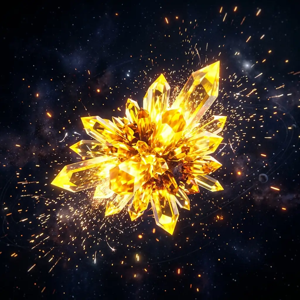 Floating glowing crystals